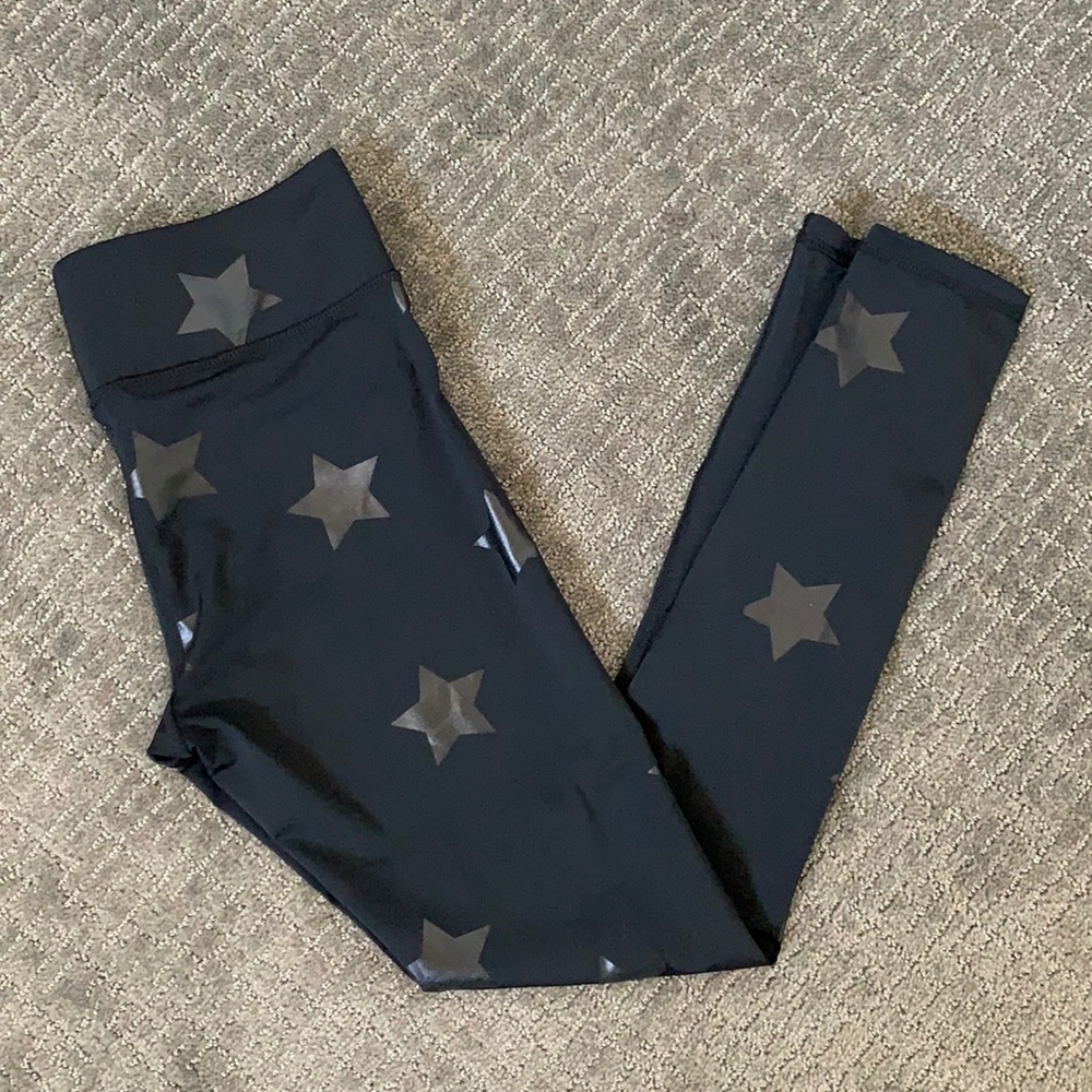 TEREZ black tonal star foil uplift leggings